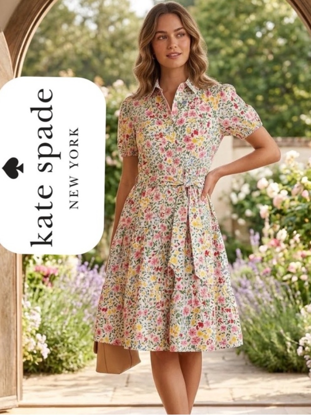 Kate Spade Button Up Colorful Floral Dress w/ Pockets - Size Small